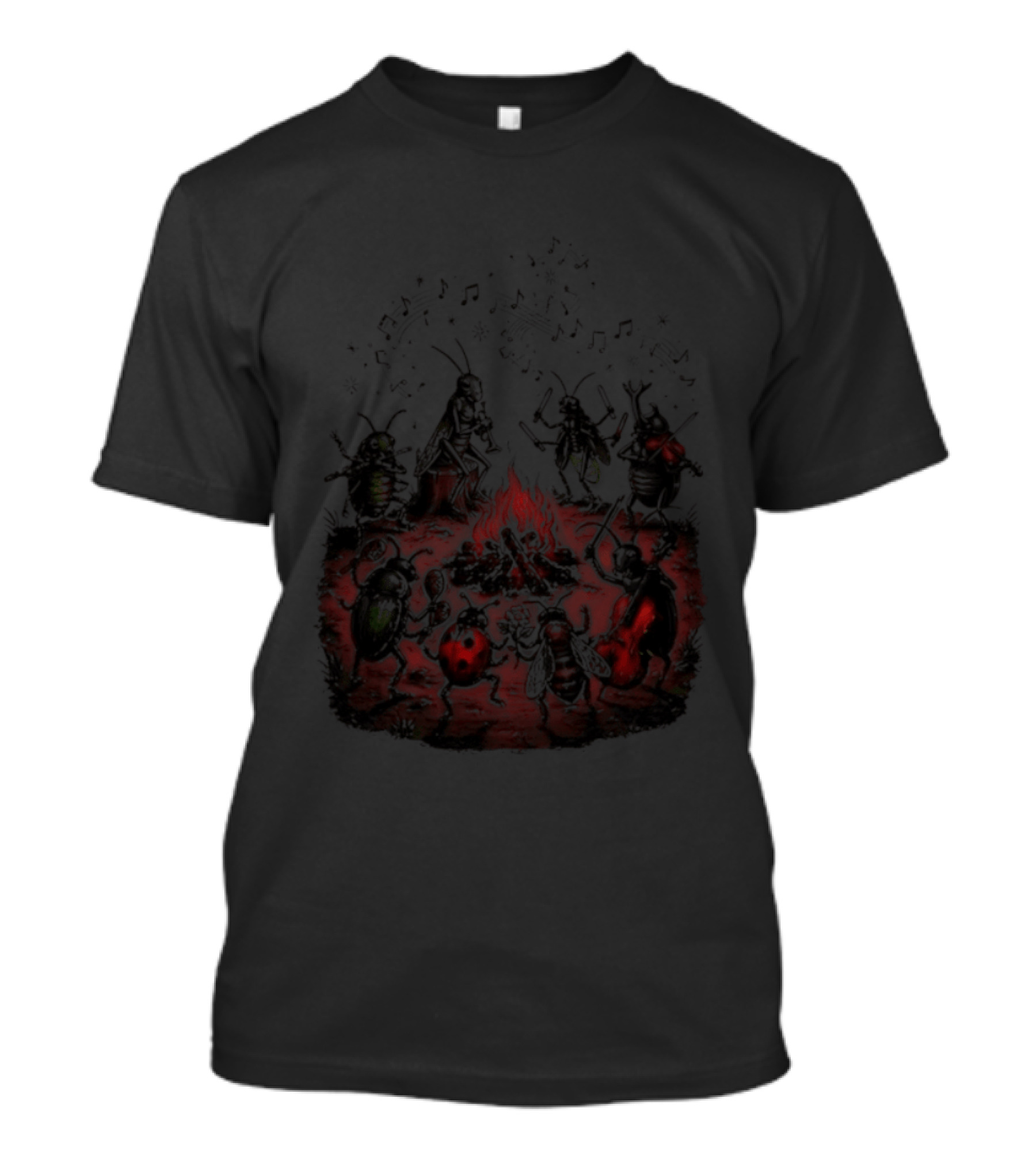 Bug Band Campfire Musical Insects Gathering T-Shirt