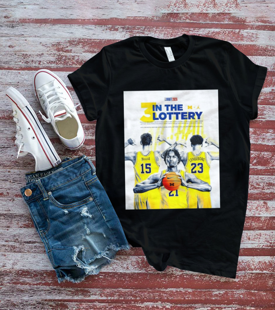 3 In The Lottery NBA Draft 2026 Mara Lendeborg Morez Johnson Michigan T-Shirt