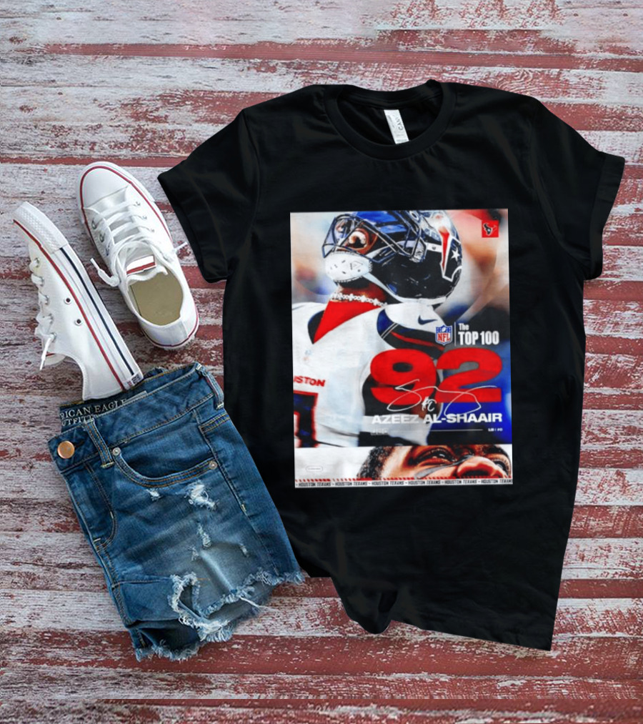 Houston Texans Azeez Al Shaair 92 NFL Top 100 Linebacker T-Shirt
