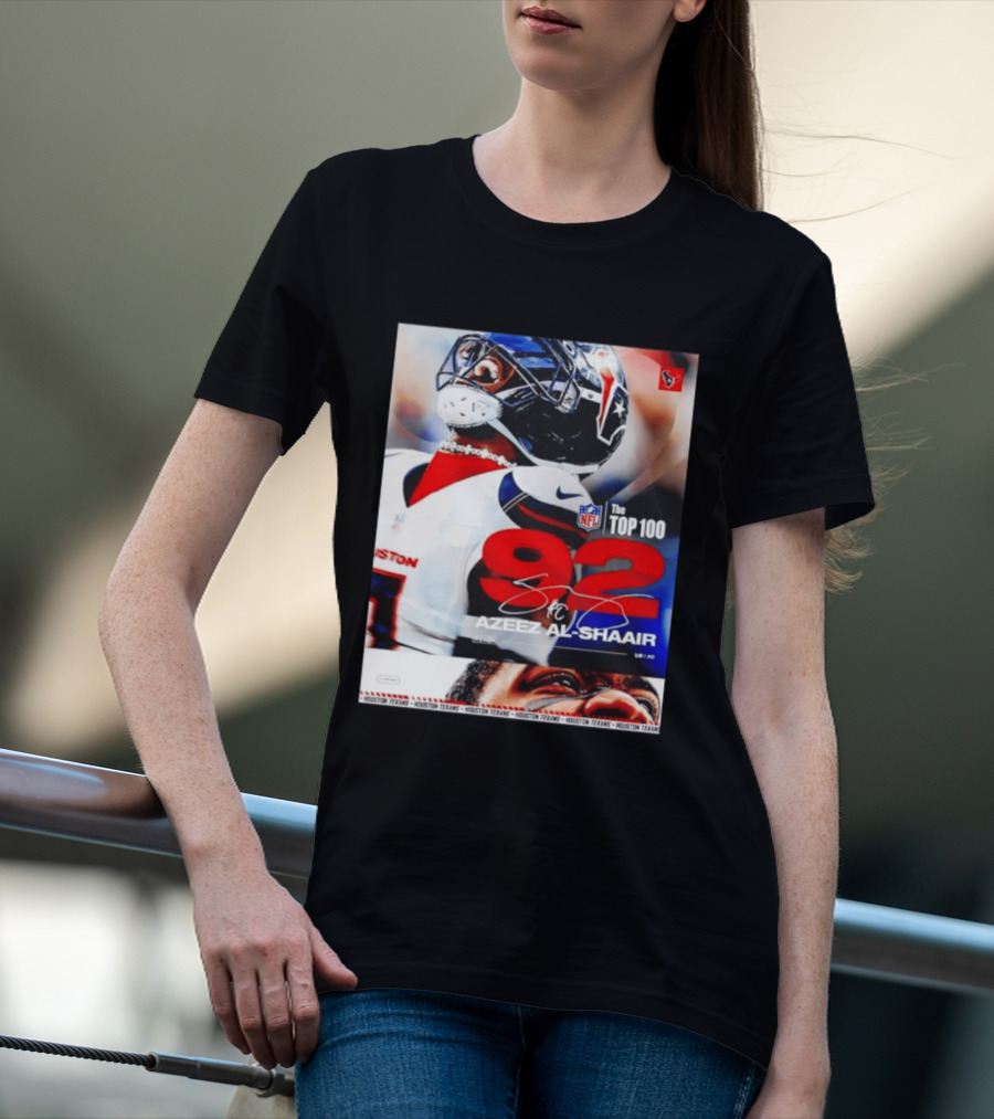 Houston Texans Azeez Al Shaair 92 NFL Top 100 Linebacker T-Shirt
