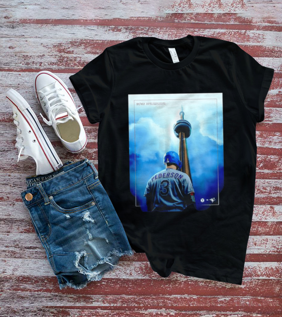 Pederson Toronto Blue Jays Vs Texas Rangers Game 1 CN Tower 81/162 T-Shirt