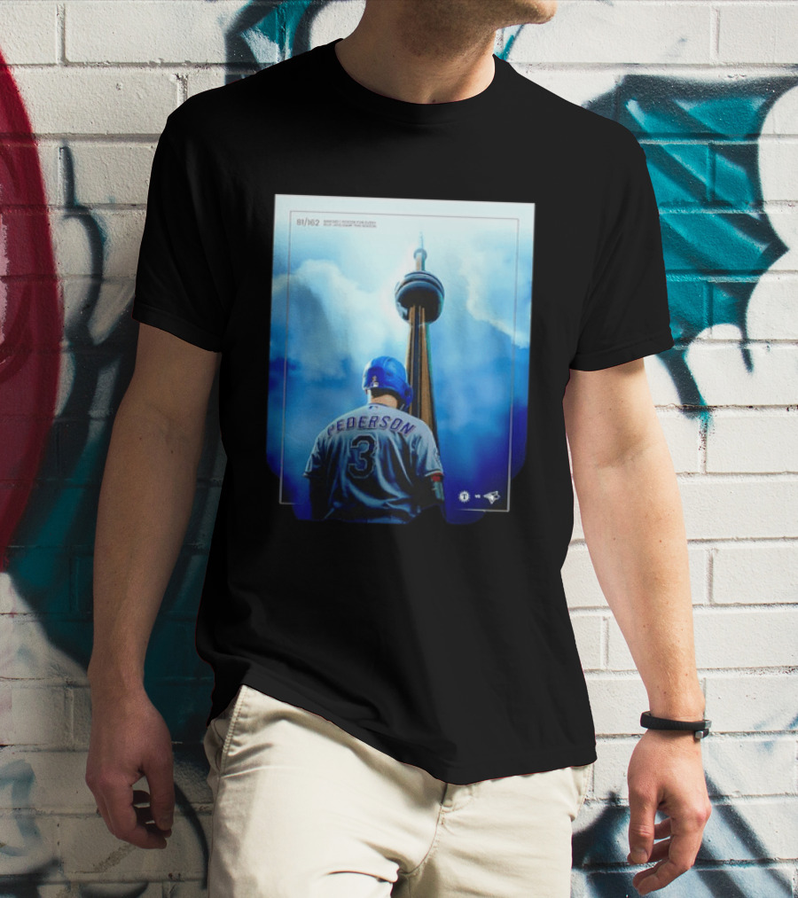 Pederson Toronto Blue Jays Vs Texas Rangers Game 1 CN Tower 81/162 T-Shirt