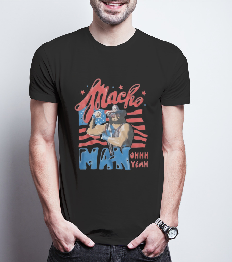 Macho Man Randy Savage American Flag Ohhh Yeah Independence Day T-Shirt