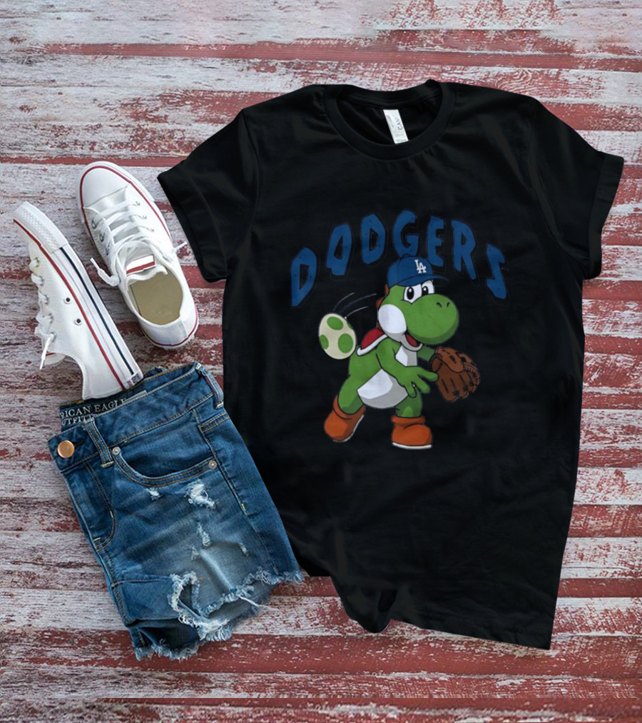 Dodgers Yoshi Throwing Egg Los Angeles California Secret Club T-Shirt