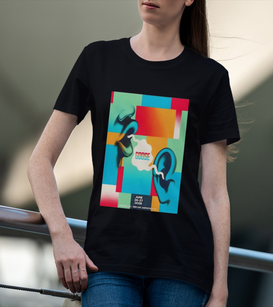 Goose Red Hat Amphitheater Raleigh NC June 26 27 2026 Vibrant Pop T-Shirt