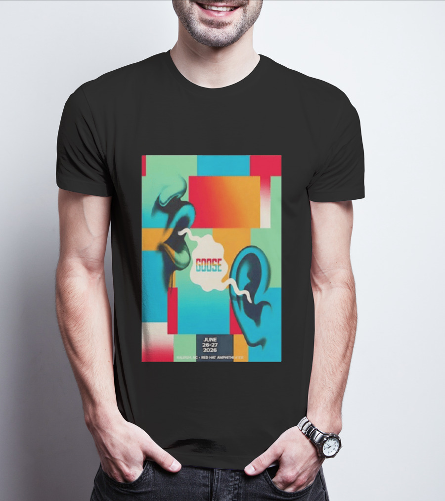 Goose Red Hat Amphitheater Raleigh NC June 26 27 2026 Vibrant Pop T-Shirt