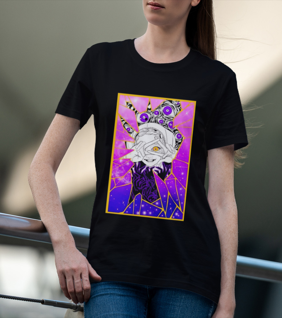 Makima Chainsaw Man Stained Glass Cosmic Galaxy Eyes T-Shirt