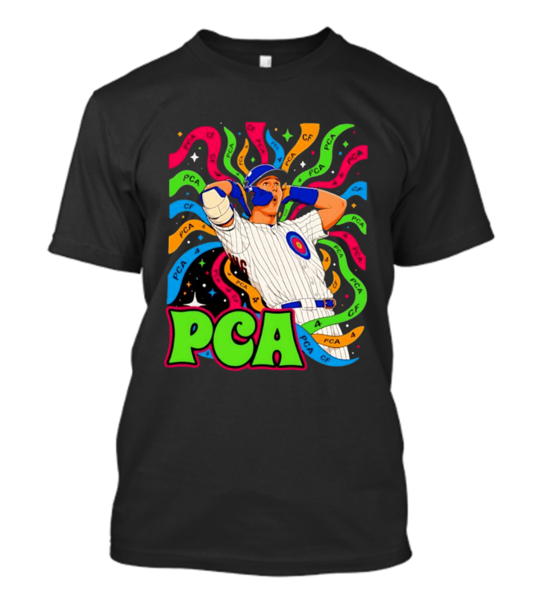 PCA Baseball Player Vibe Retro Style With Cosmic T-Shirt