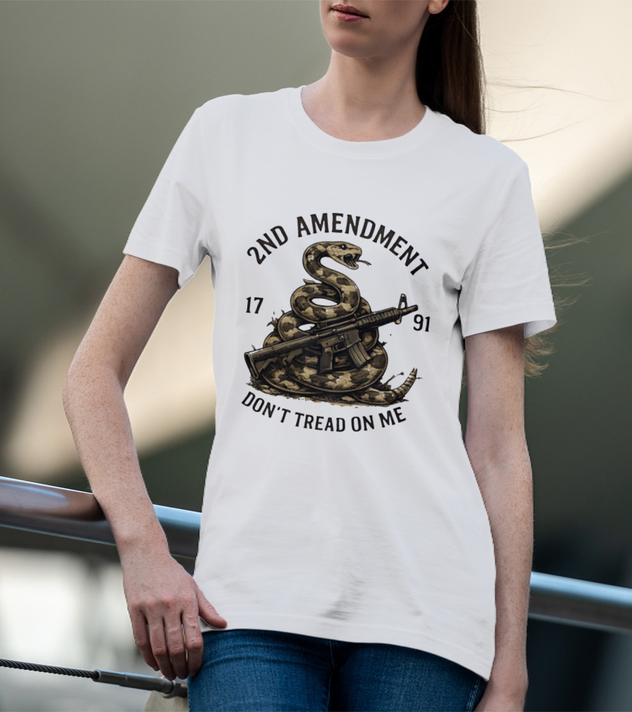 2nd Amendment 1791 Coiled Snake With Rifle Don't Tread On Me T-Shirt