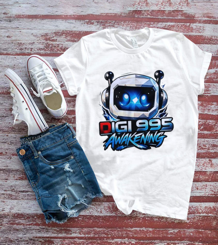 Digi 995 Awakening Robot Gaming Blue Eyes Technology T-Shirt