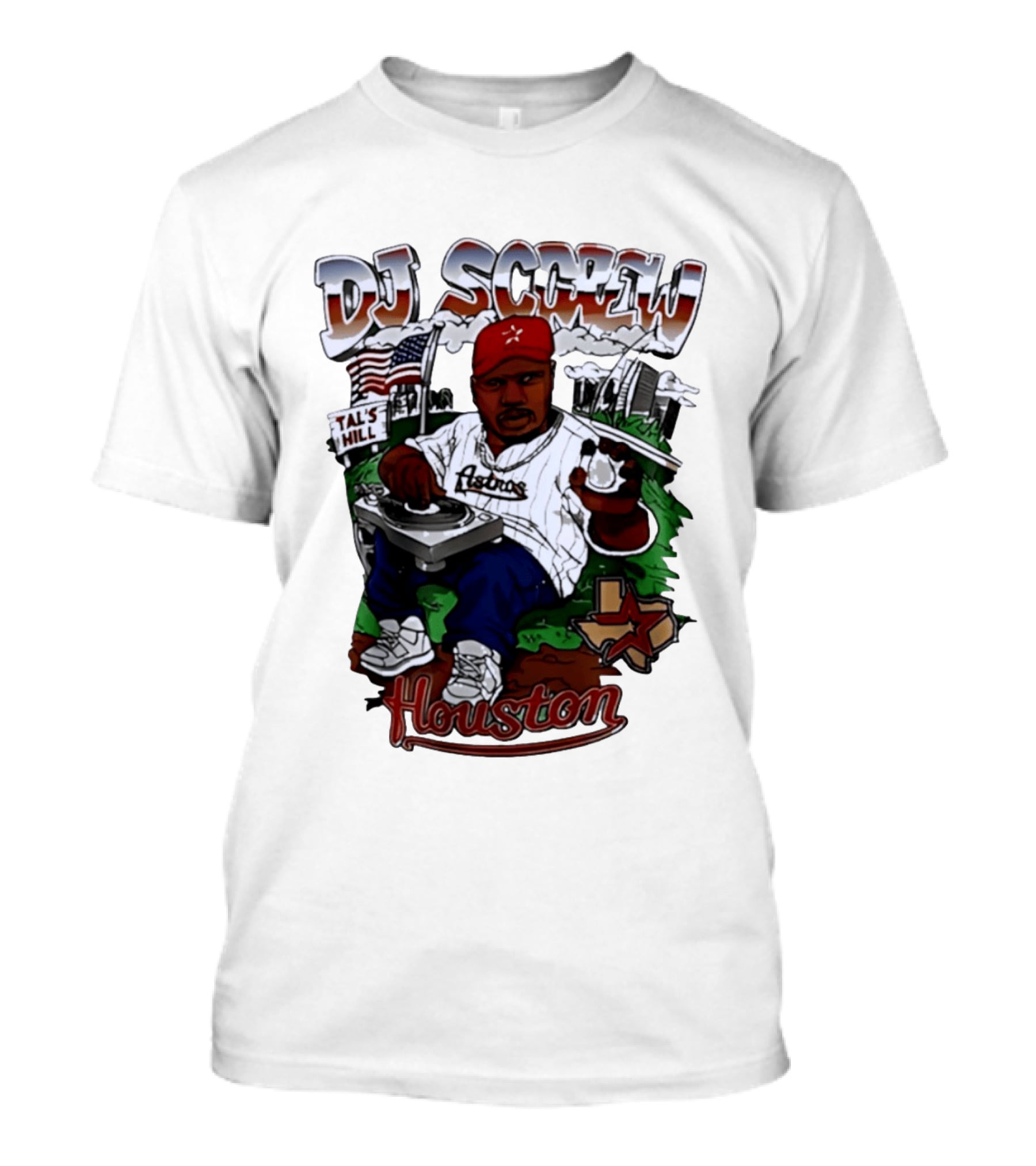 DJ Screw Houston Astros Tal's Hill Baseball DJing T-Shirt