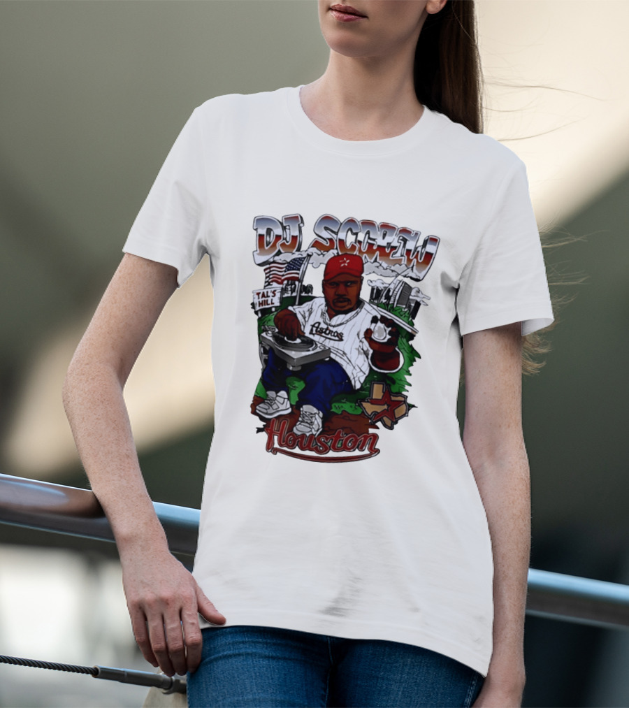DJ Screw Houston Astros Tal's Hill Baseball DJing T-Shirt