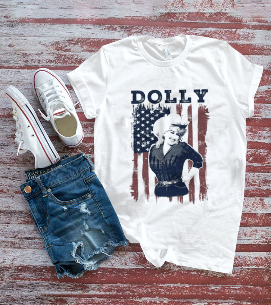 Dolly Parton American Flag Patriotic T-Shirt