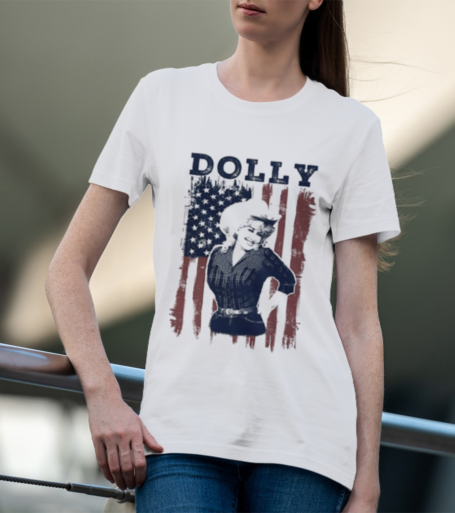 Dolly Parton American Flag Patriotic T-Shirt