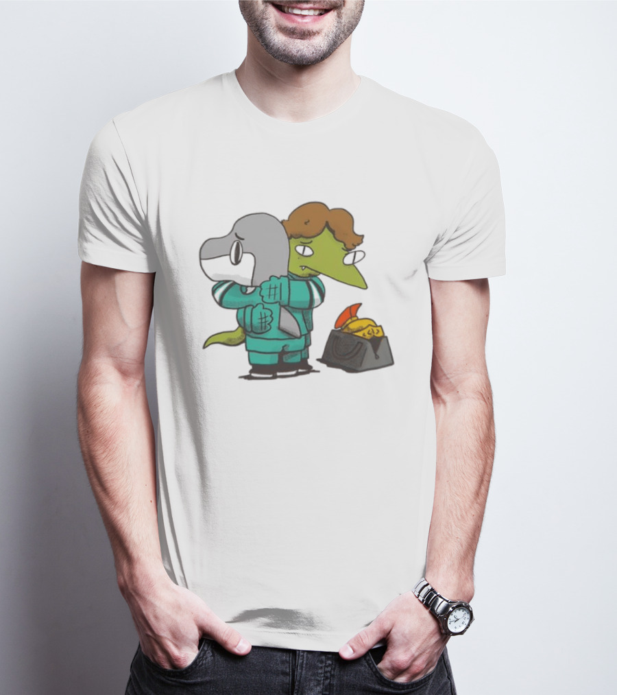 Macklin Celebrini San Jose Sharks NHL Hugging Hockey Characters T-Shirt