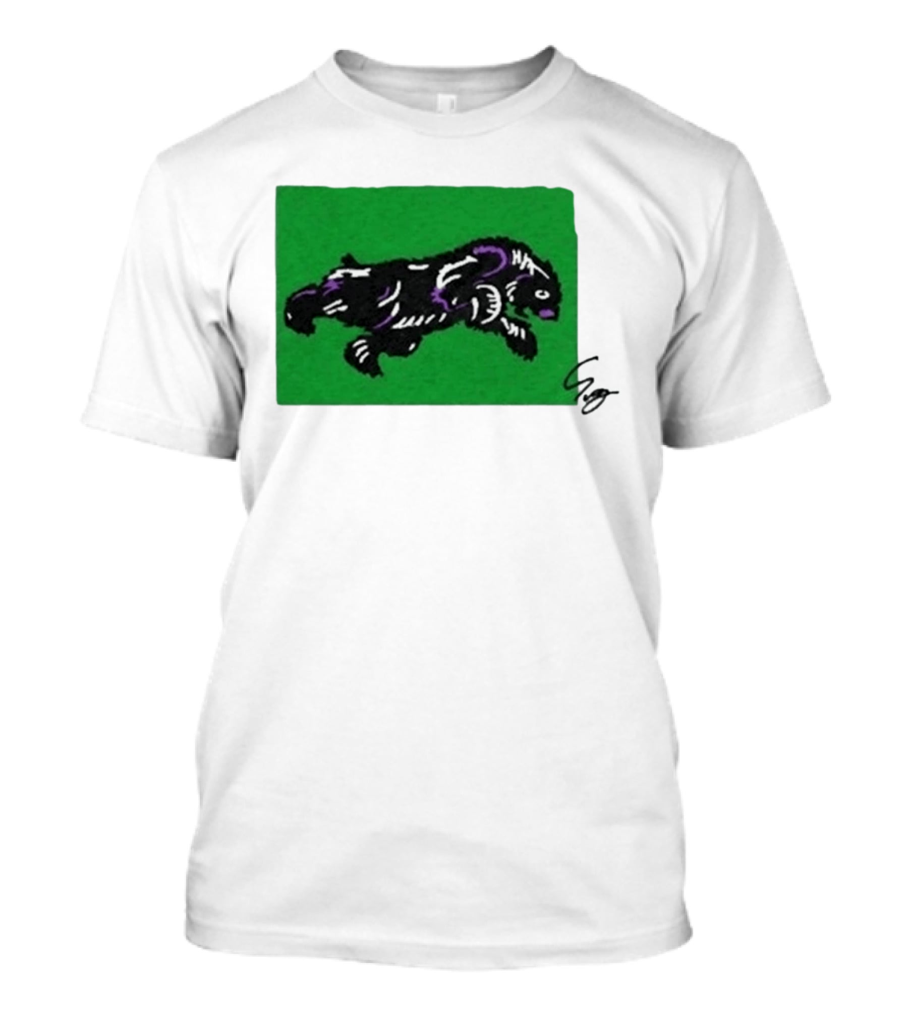 Mako Komuro 2026 Black And Purple Bear On Green T-Shirt
