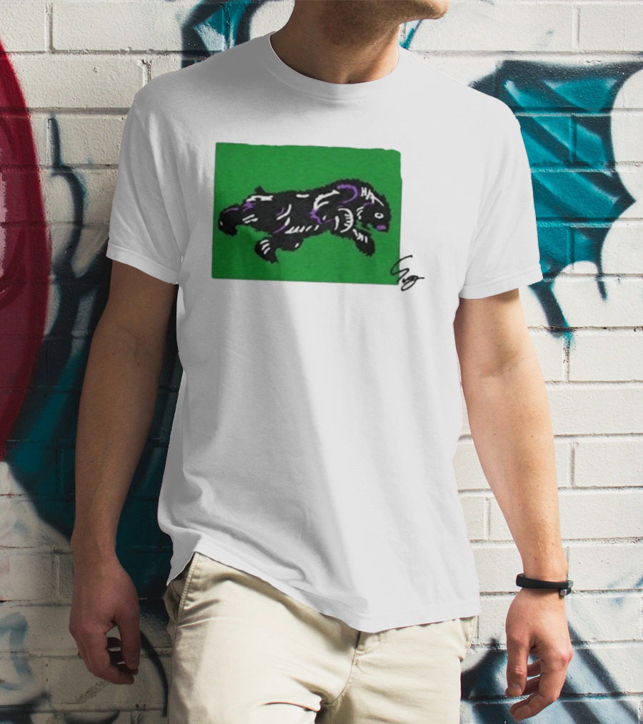 Mako Komuro 2026 Black And Purple Bear On Green T-Shirt