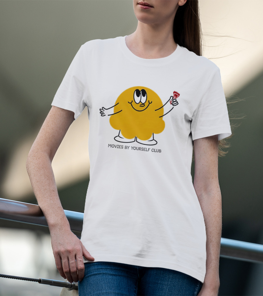 Movies By Yourself Club Yellow Blob Holding A Red Candy T-Shirt