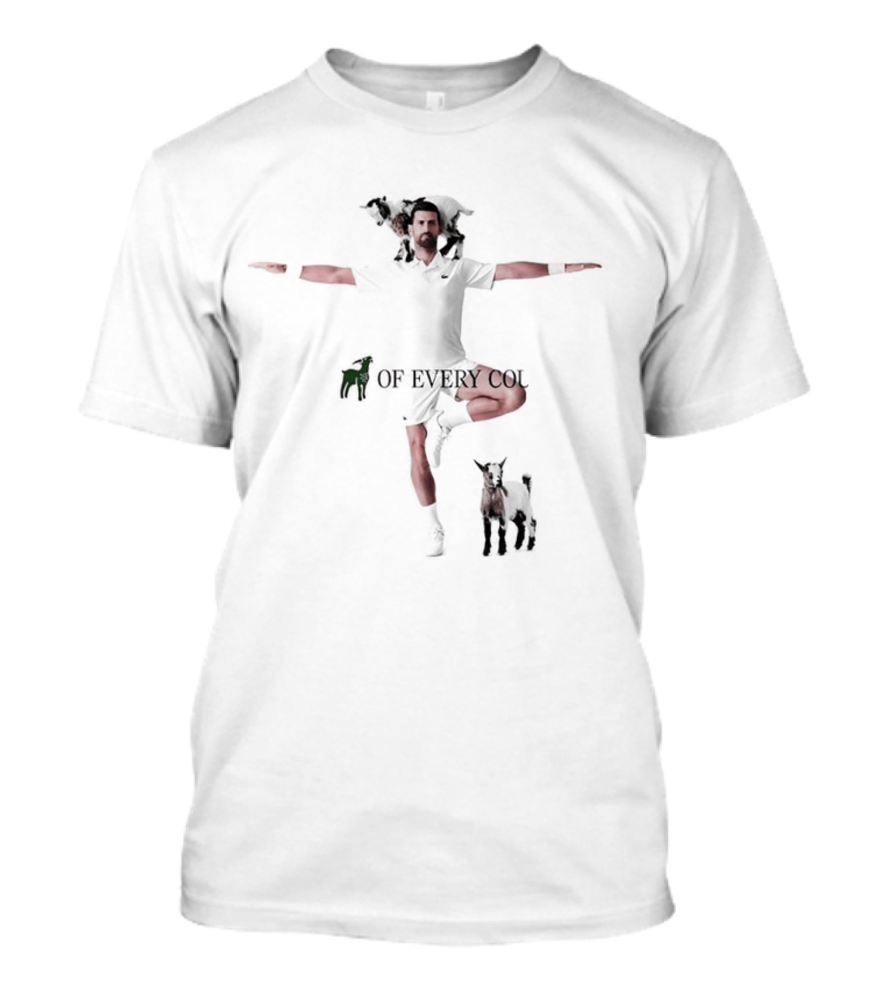 Novak Djokovic Goat Warrior On Every Court T-Shirt