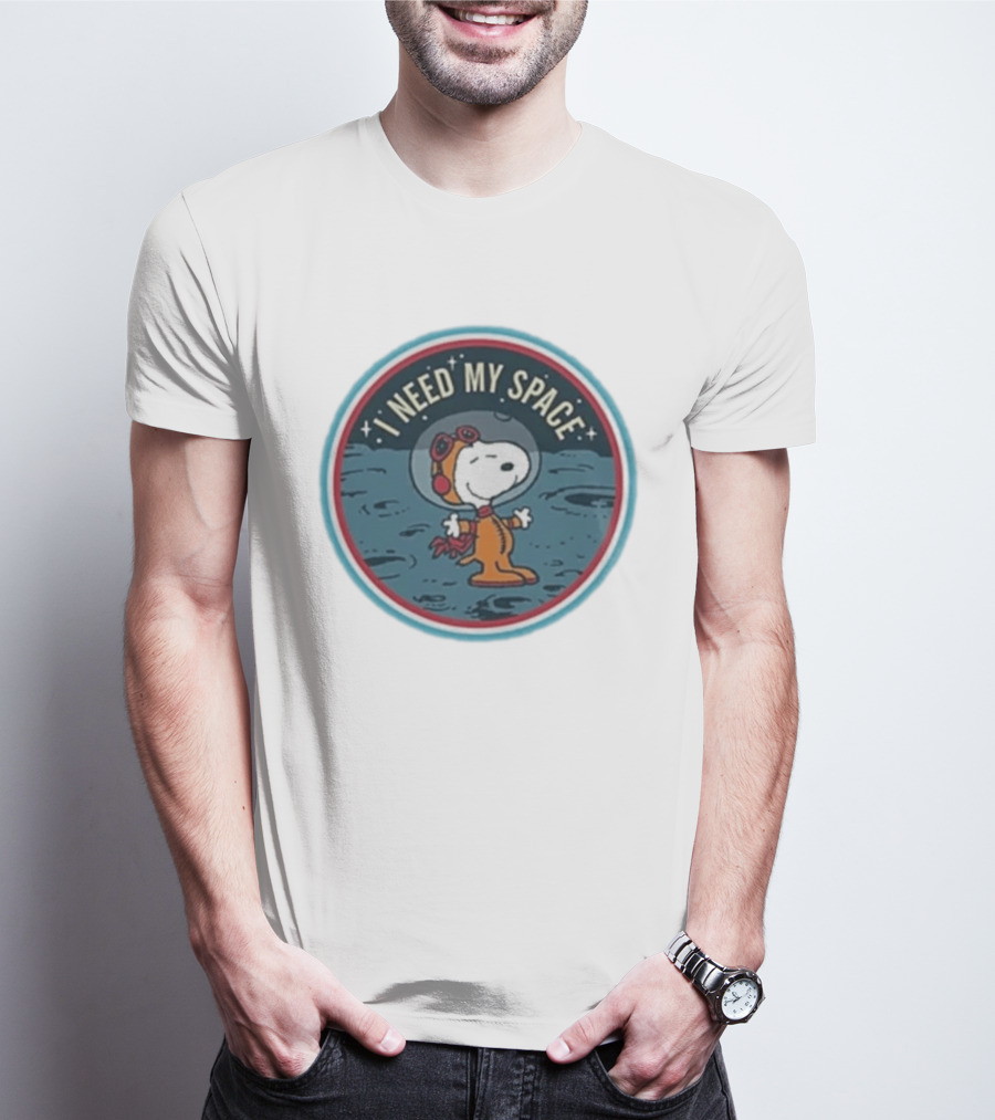 Peanuts Snoopy Astronaut I Need My Space Moon Exploration T-Shirt