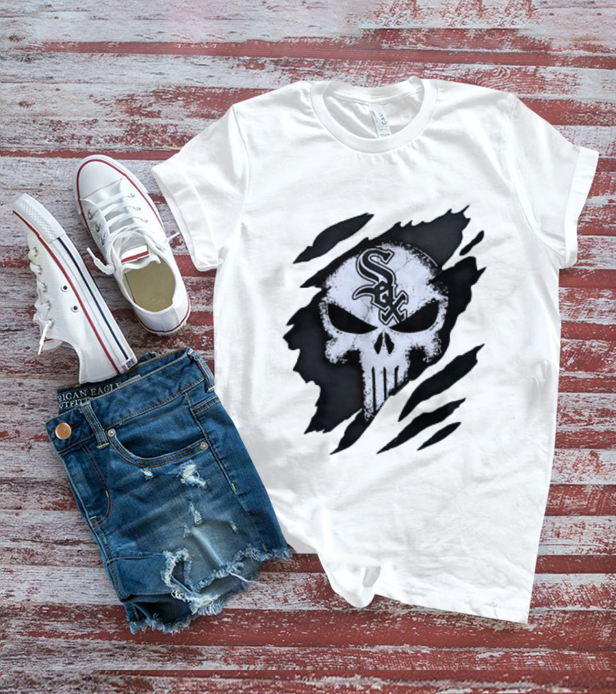 Chicago White Sox Punisher Skull Mashup T-Shirt