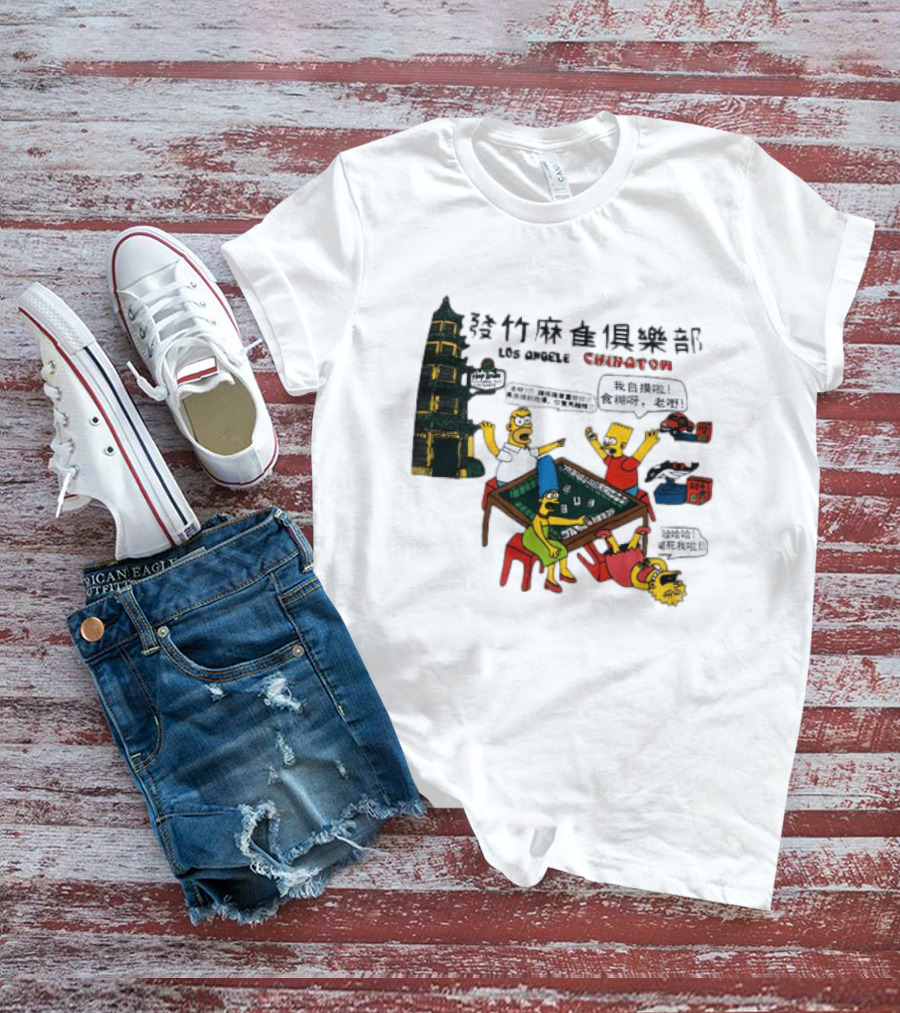 Simpsons Mahjong Club Los Angeles Chinatown T-Shirt