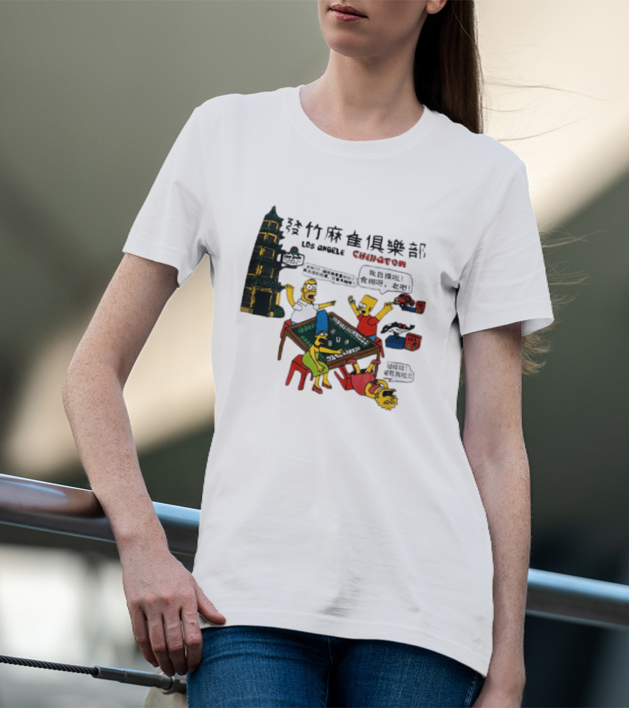 Simpsons Mahjong Club Los Angeles Chinatown T-Shirt