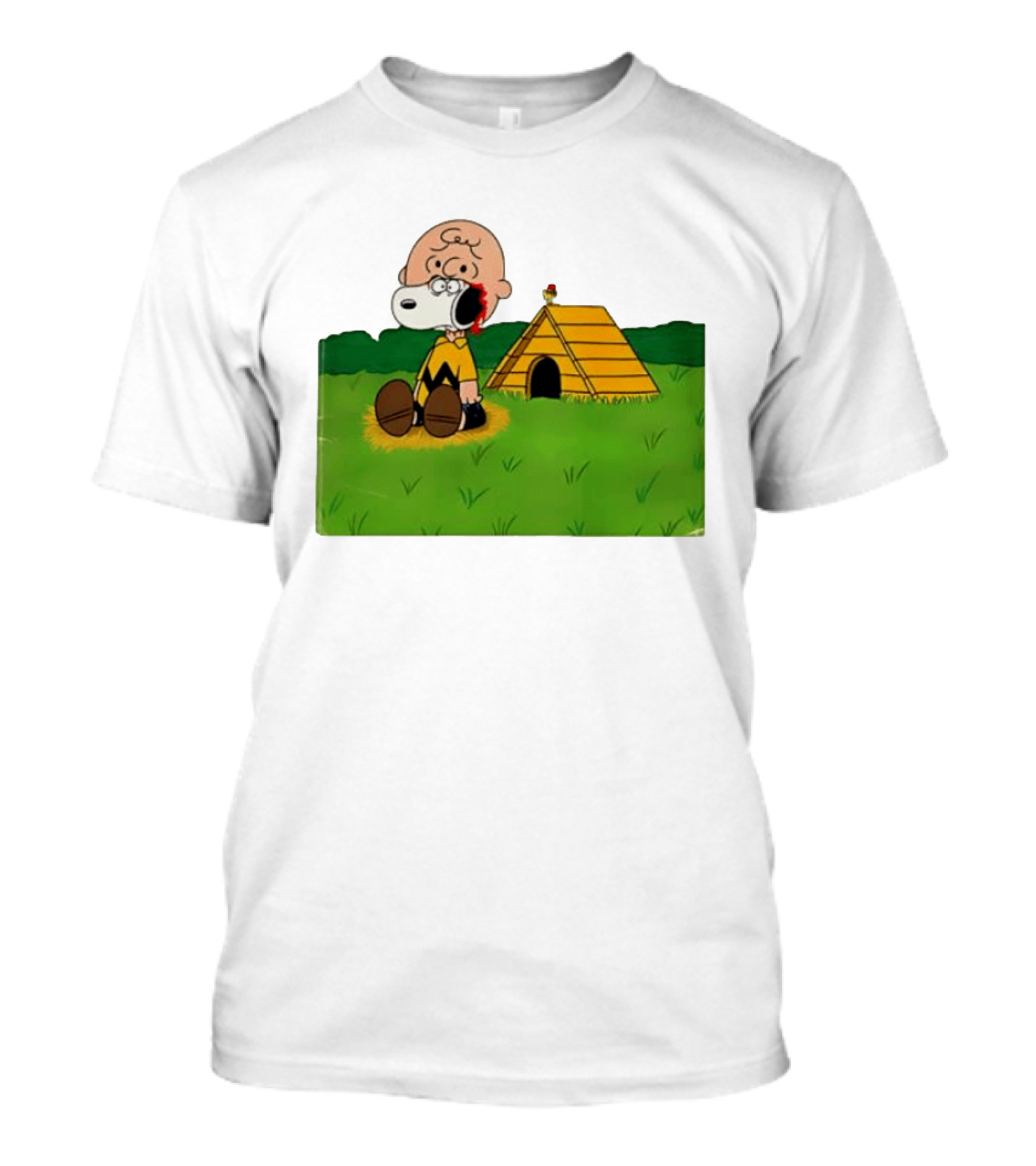 Snoopy Charlie Brown Midsommar Crossover Scene With Doghouse And Woodstock T-Shirt