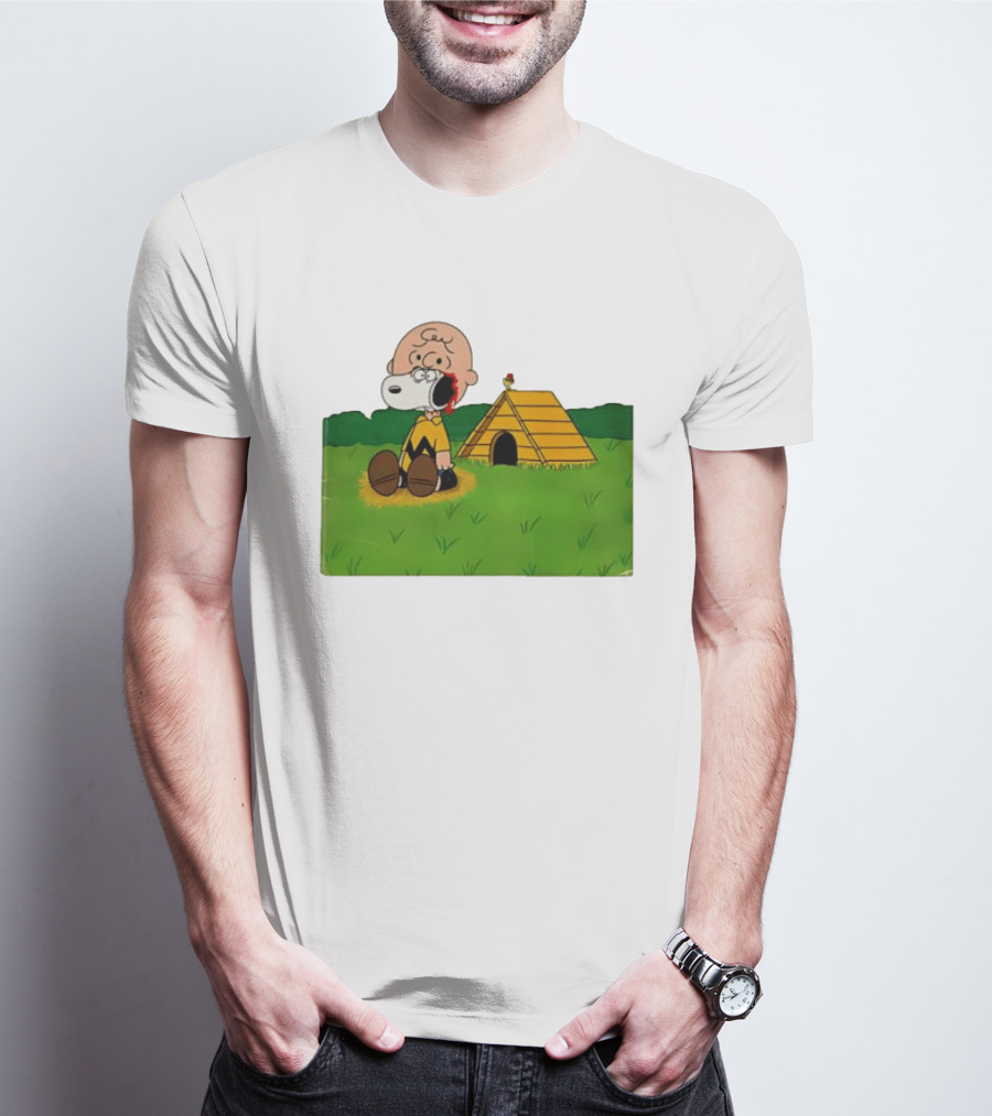 Snoopy Charlie Brown Midsommar Crossover Scene With Doghouse And Woodstock T-Shirt