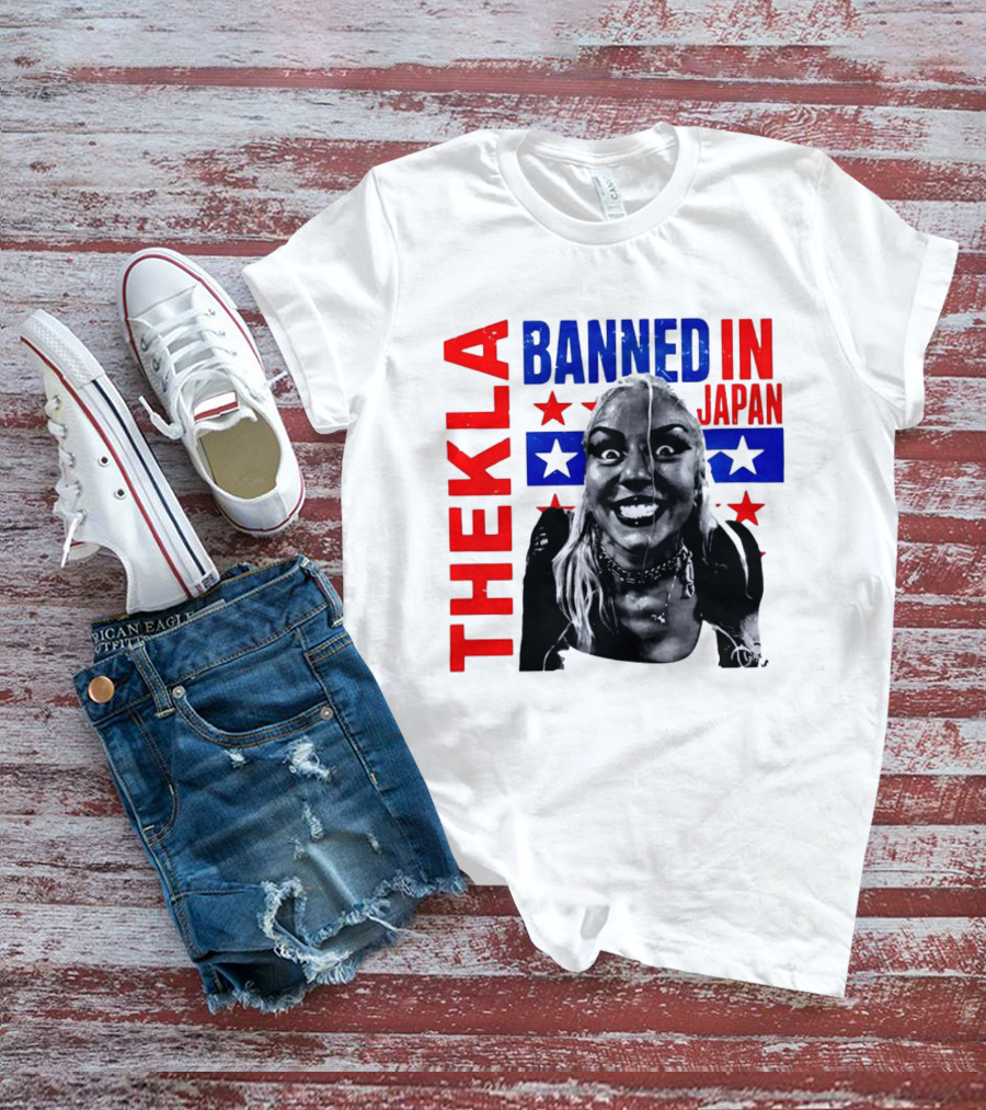 Thekla Banned In Japan Bold Red Blue Stars T-Shirt