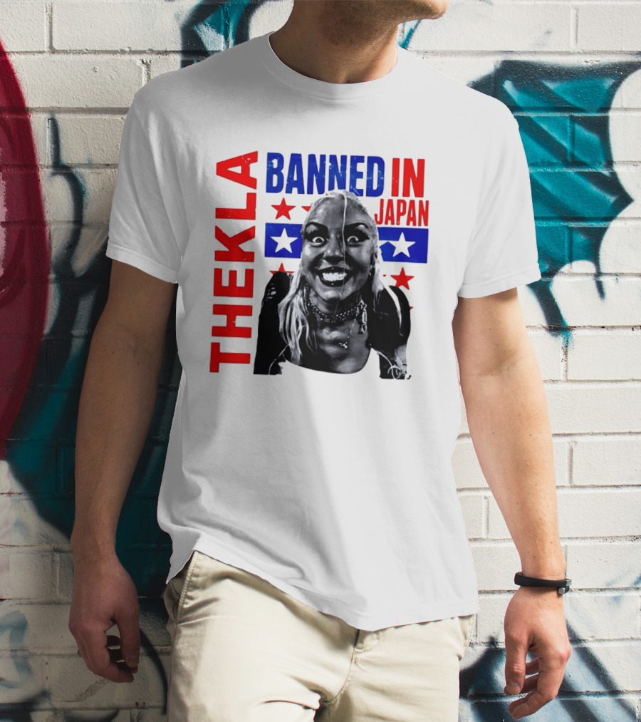 Thekla Banned In Japan Bold Red Blue Stars T-Shirt
