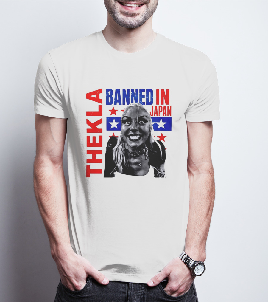 Thekla Banned In Japan Bold Red Blue Stars T-Shirt