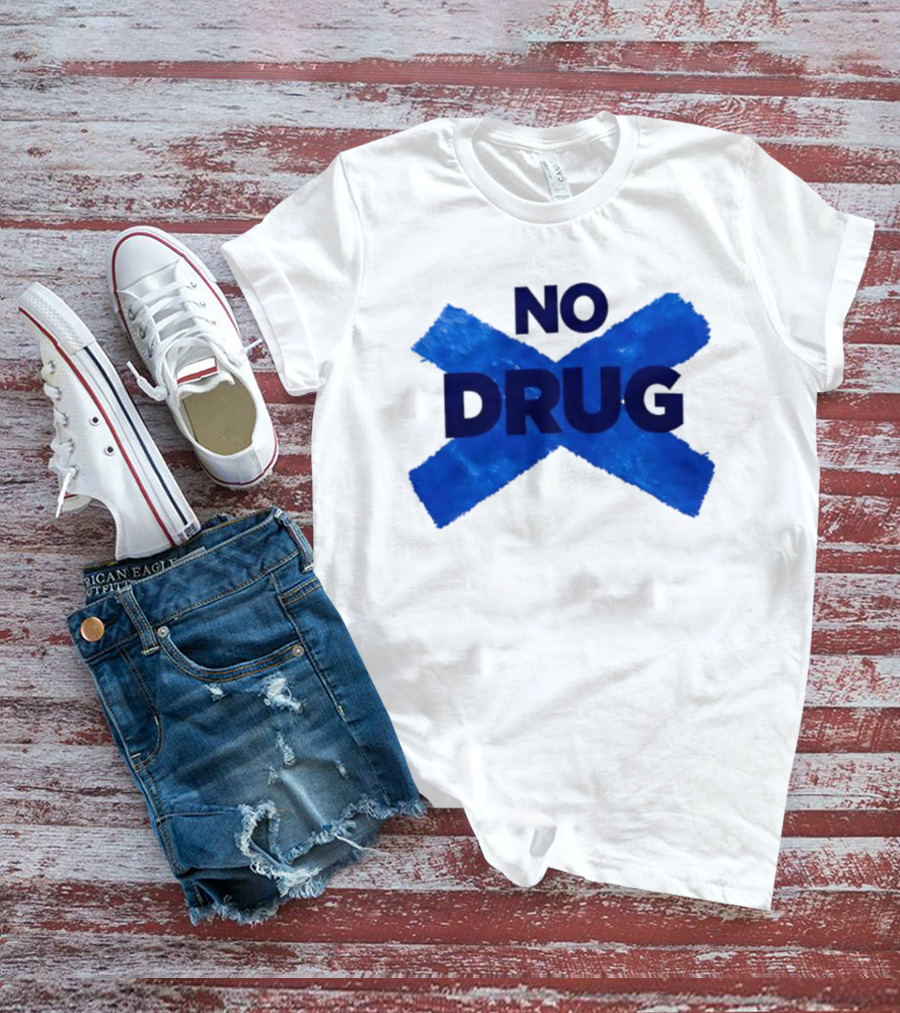 Maradona No Drug Blue Cross Message T-Shirt