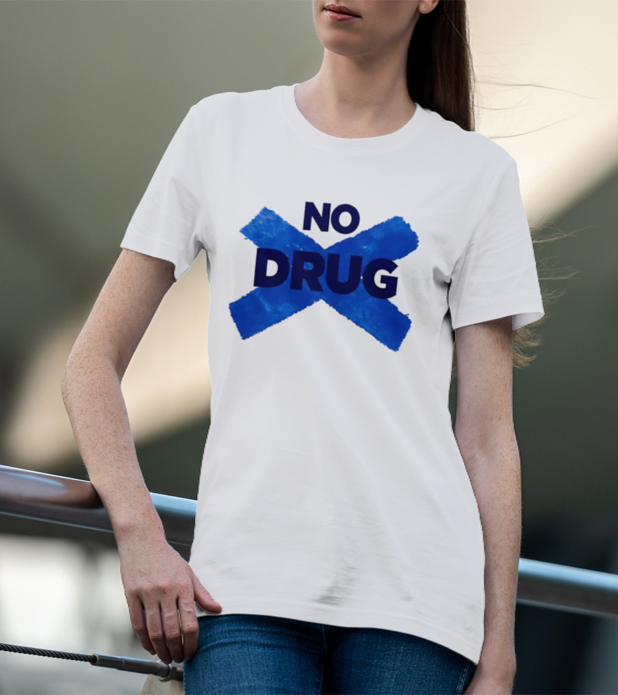 Maradona No Drug Blue Cross Message T-Shirt