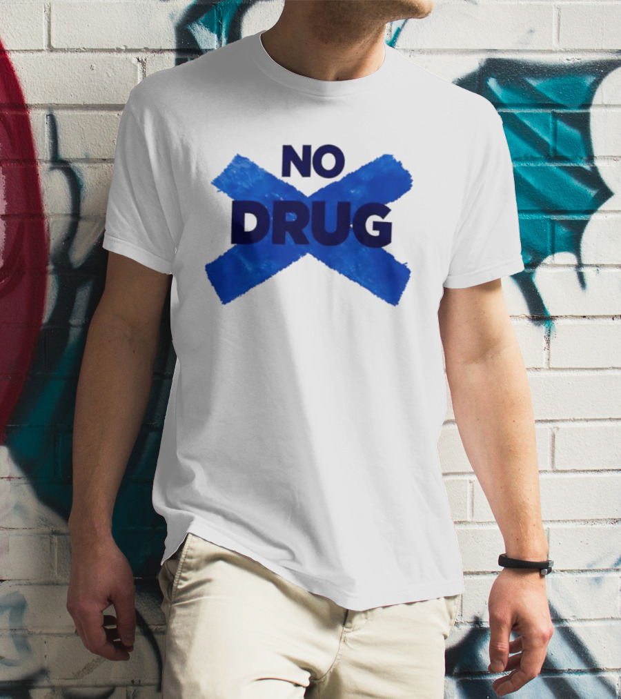 Maradona No Drug Blue Cross Message T-Shirt