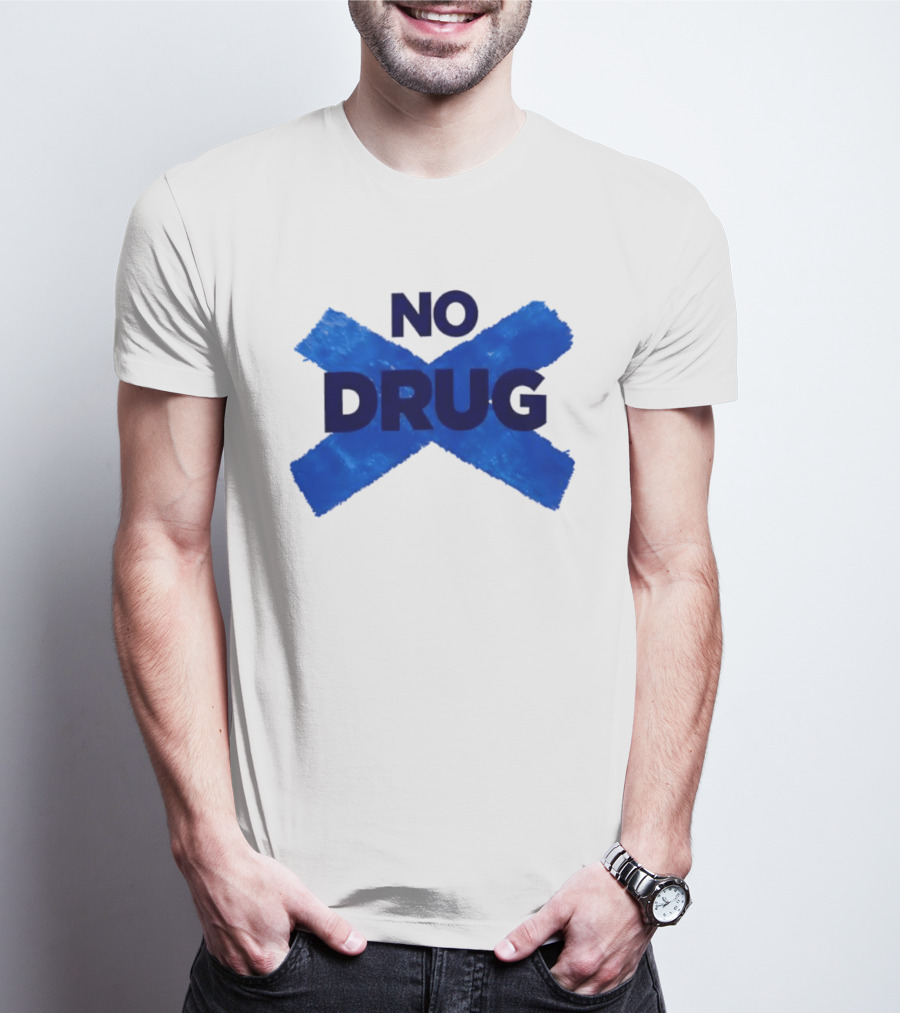Maradona No Drug Blue Cross Message T-Shirt