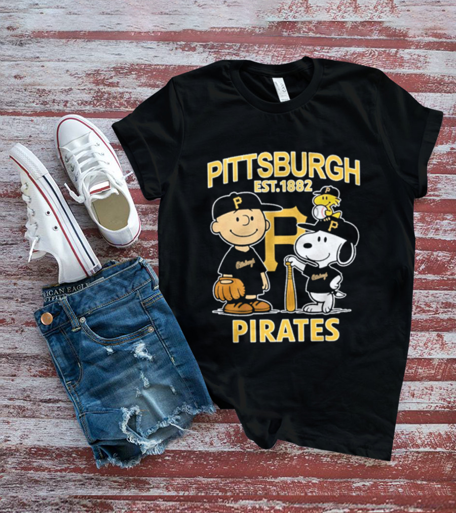 Pittsburgh Pirates EST 1882 Snoopy Characters Baseball Fan Merch T-Shirt
