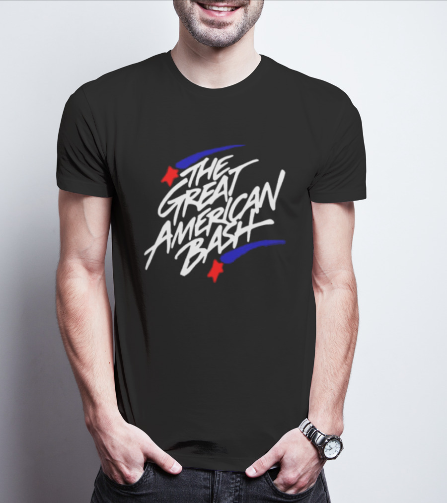 WWE The Great American Bash Wrestling Event Red Star Blue Streaks T-Shirt