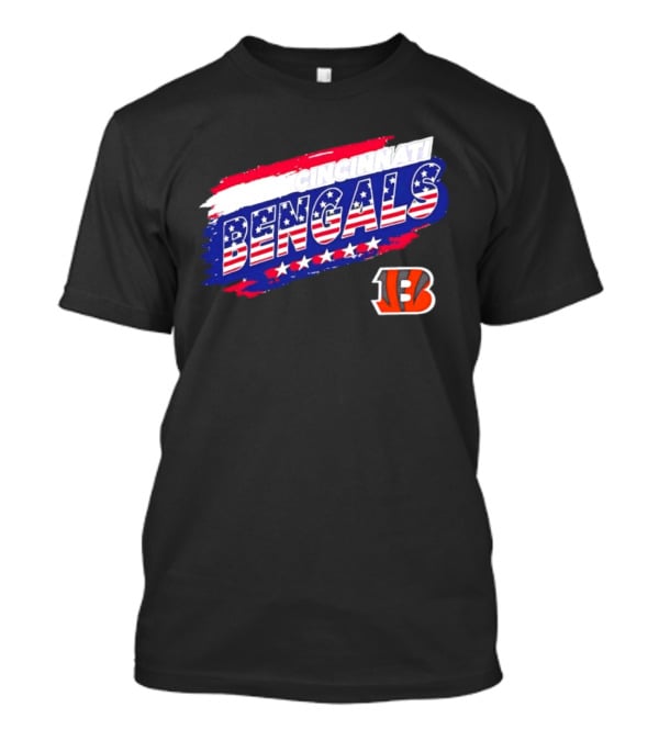 Cincinnati Bengals Stars And Stripes American Flag NFL Team Fan Gear T-Shirt