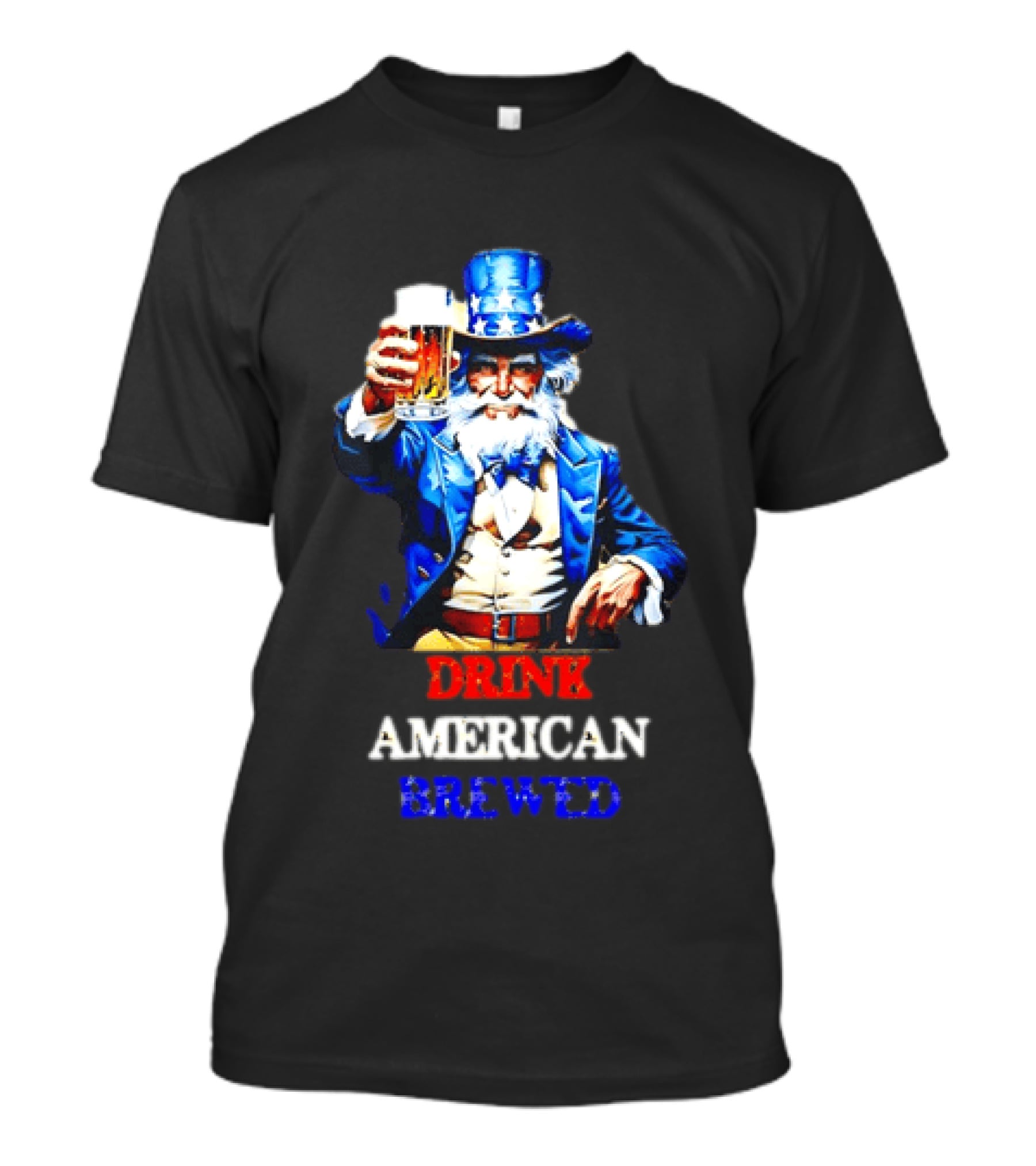 PlanetBeerGear Drink American Brewed Uncle Sam Beer Cheers T-Shirt