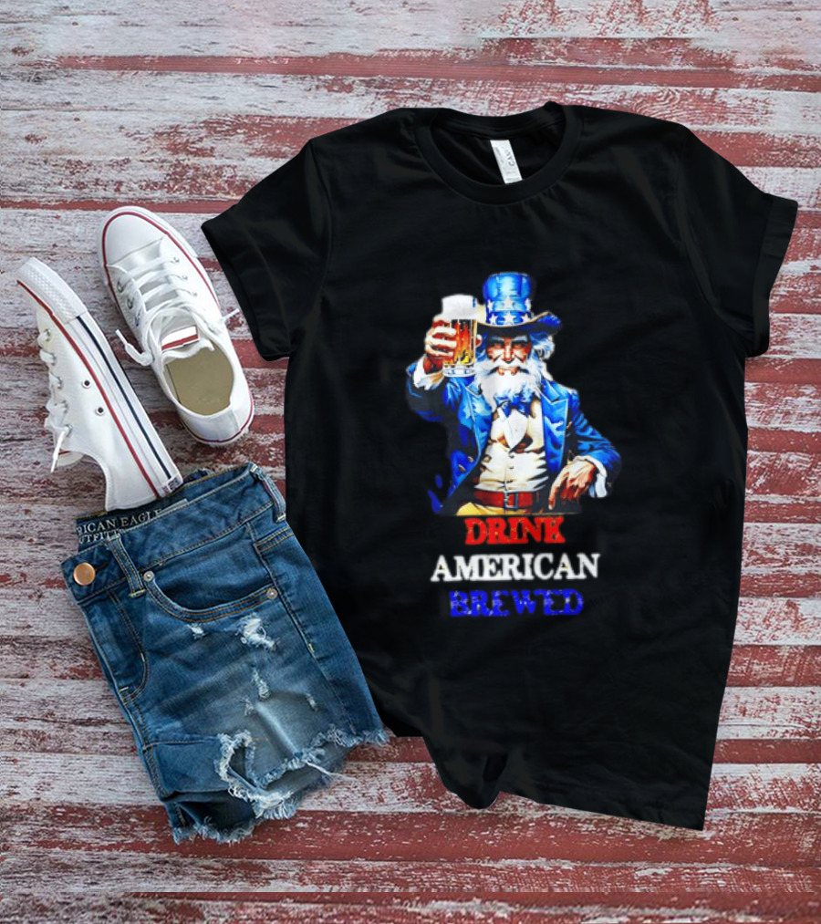 PlanetBeerGear Drink American Brewed Uncle Sam Beer Cheers T-Shirt