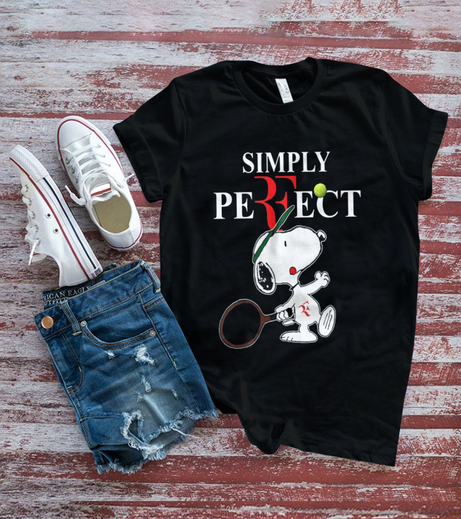 Snoopy Roger Federer Simply Perfect Tennis Player Peanuts T-Shirt