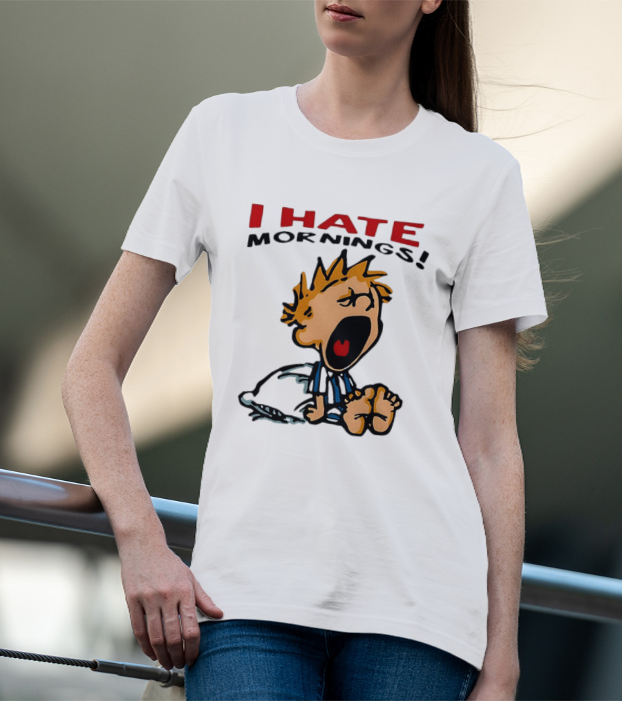 Calvin I Hate Mornings Comic T-Shirt