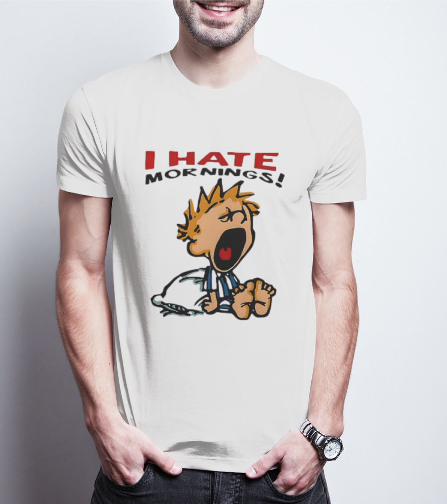 Calvin I Hate Mornings Comic T-Shirt
