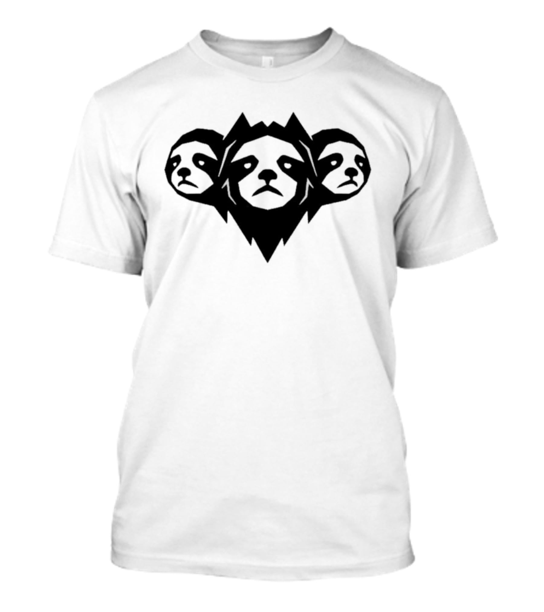 Cyber Sloth Geometric Minimalist Animal Faces Trio T-Shirt