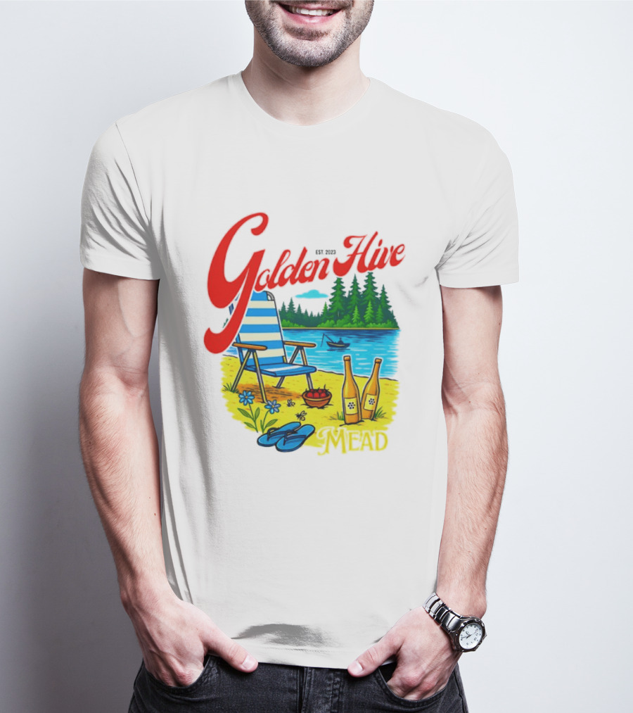 Golden Hive Mead Est 2023 Lakefront Bliss Vintage Escape T-Shirt