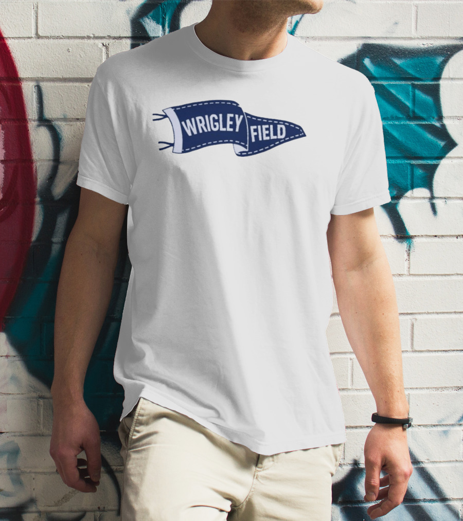 Wrigley Field Pennant Vintage Chicago Cubs Memorabilia T-Shirt