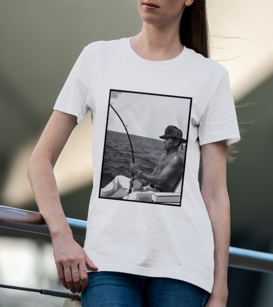 Paul Newman Fishing Wrk Hrd Ply Hrd HARRISON1973 T-Shirt