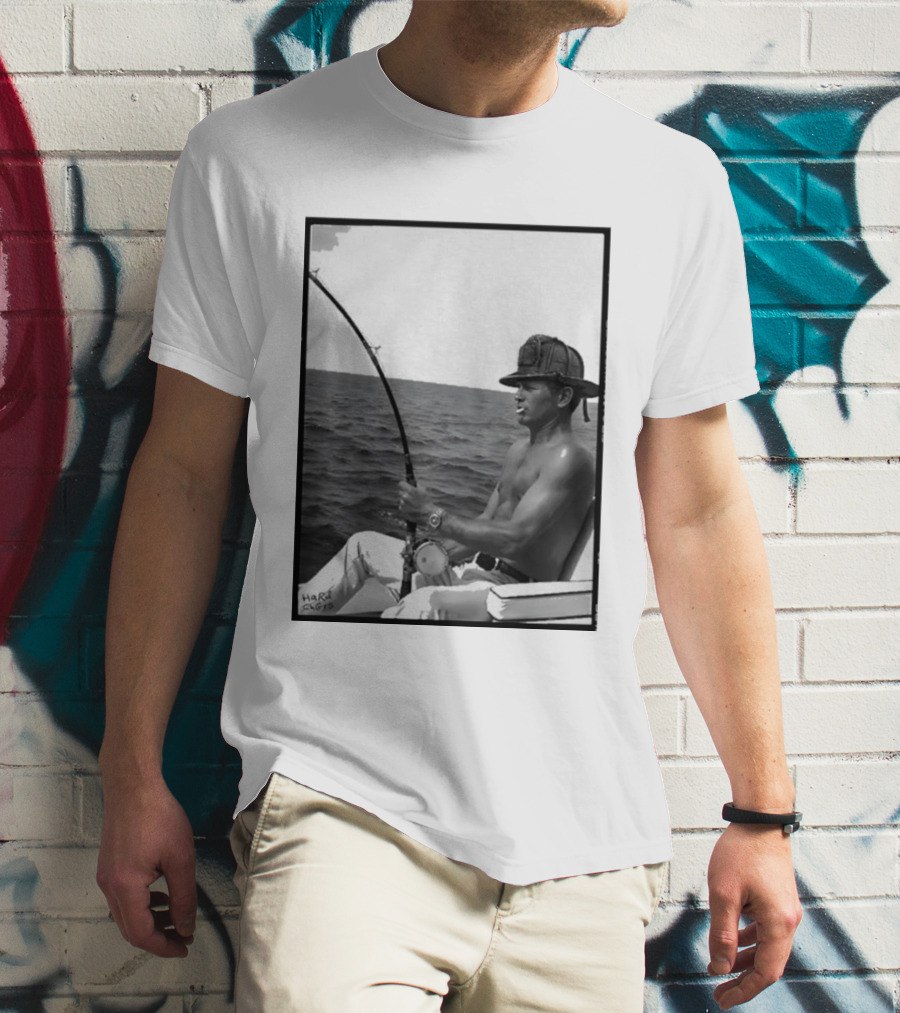 Paul Newman Fishing Wrk Hrd Ply Hrd HARRISON1973 T-Shirt