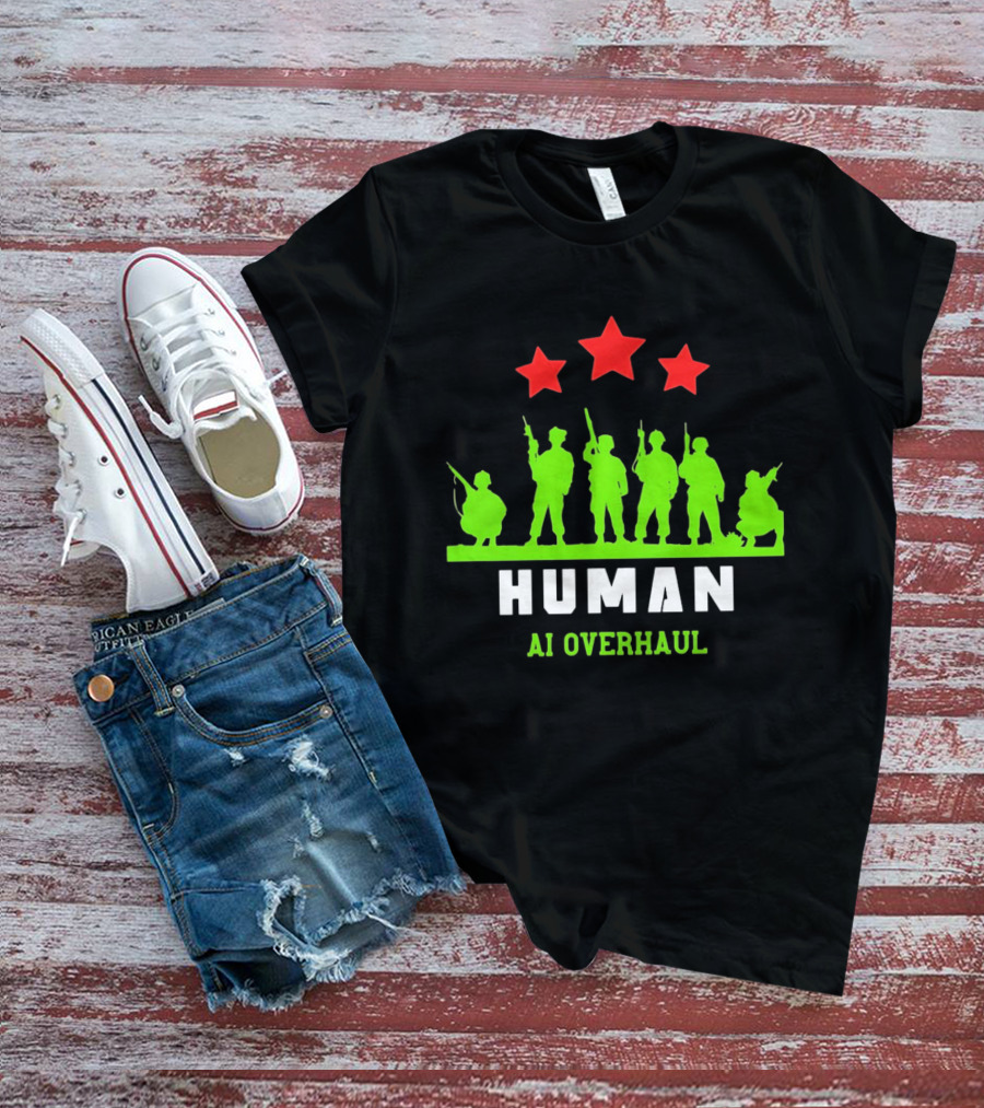 AI Overhaul Human Soldiers With Red Stars T-Shirt